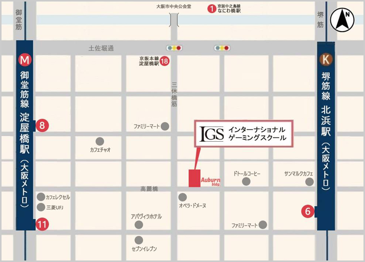 インターナショナル ゲーミング スクール大阪校MAP | IGS カジノスクール（学校） インターナショナル・ゲーミング・スクール　大阪